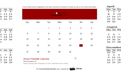 Calendar w/ Lunar Phases