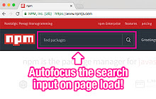 npmjs search autofocus small promo image
