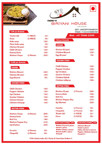 Donne Biriyani House menu 