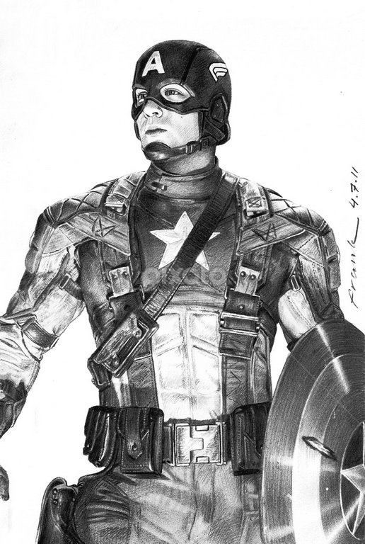 Simple Captain America Sketch Drawing 