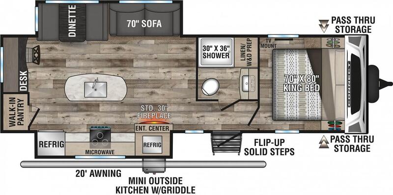 Best Travel Trailers with Office Space KZ Connect 292RDK Floorplan