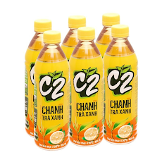 Lốc 6 chai Trà Xanh C2 Hương Chanh 455ml/ chai (Thùng 4 lốc x 6 chai)