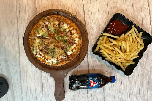 Veg Cheese Pizza [6 Inches] With Salted Fries