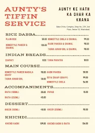 Auntys Tiffin Service menu 3