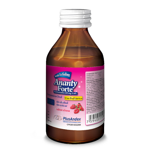 Acetaminofén 160 mg Ananty Forte PlusAndex Suspensión x 120 ml     