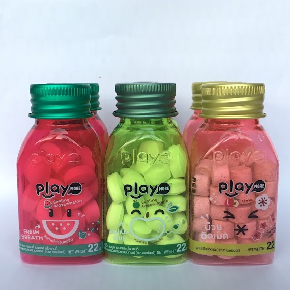 Hũ Kẹo Play More Thái Lan 22G(Dưa Hấu/Xí Muội/Táo)