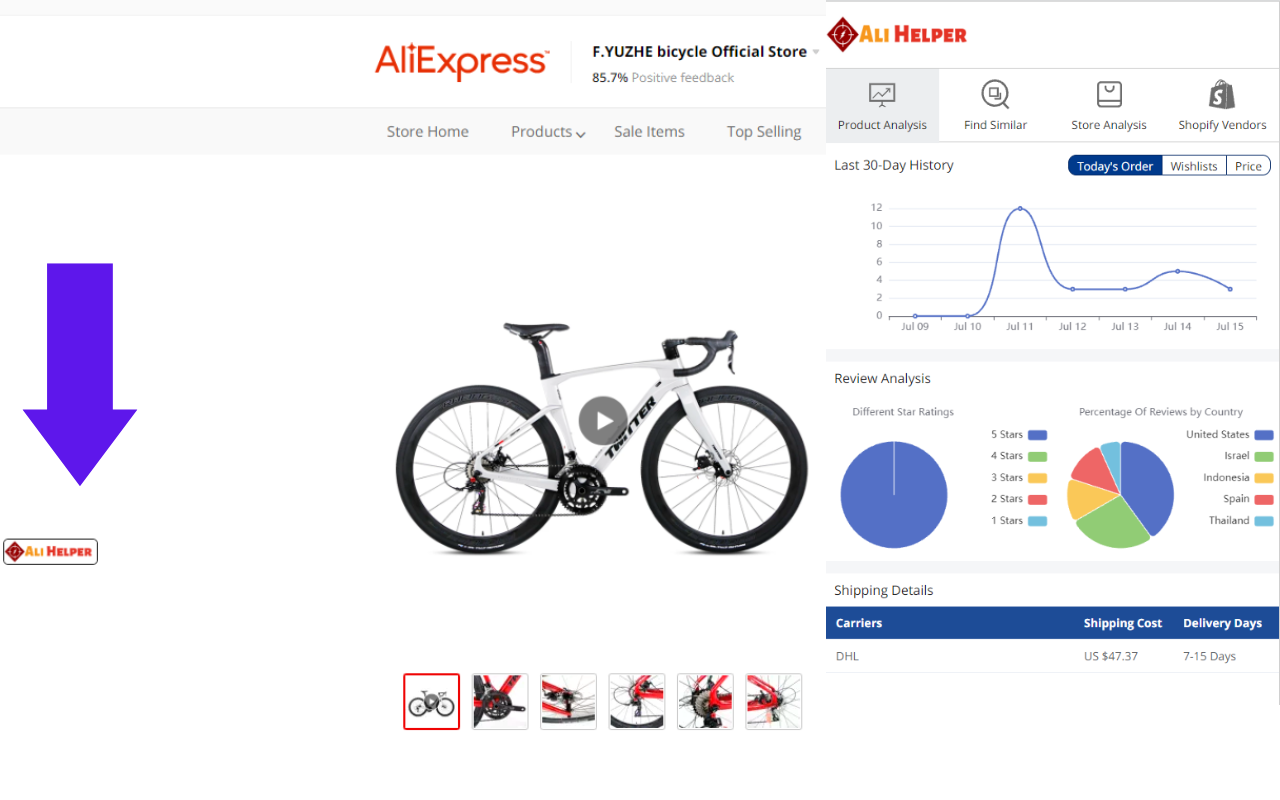 Ali Helper - AliExpress Product Research Tool Preview image 1