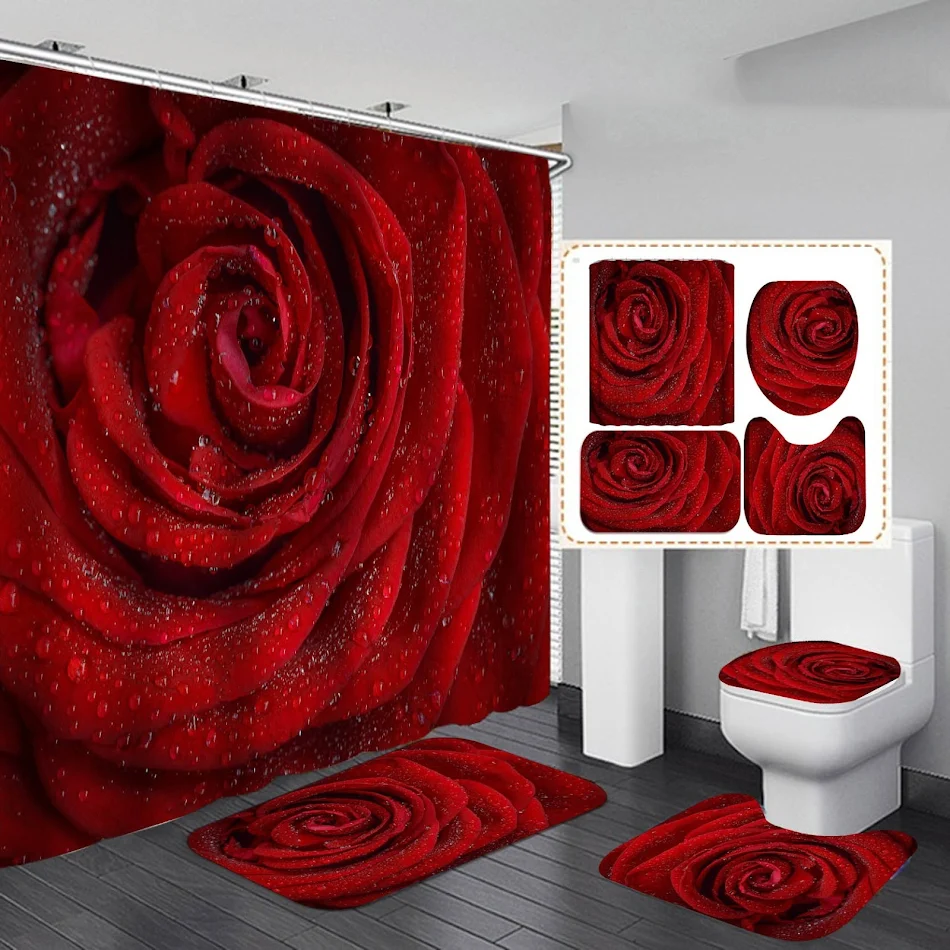 Digitaal bedrukte waterdichte polyester douchegordijn voor badkamer, duurzaam en eenvoudig te reinigen.