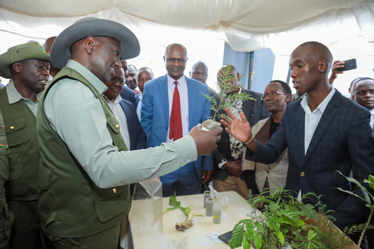 President William Ruto during the launch of the National tree planting campaign in Kajiado on December 21