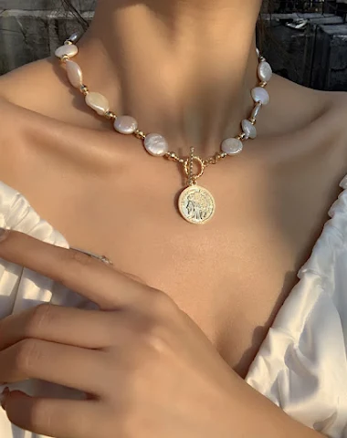 Zoetwater parelketting voor dames S - 3