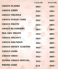 Flying Cakes menu 2