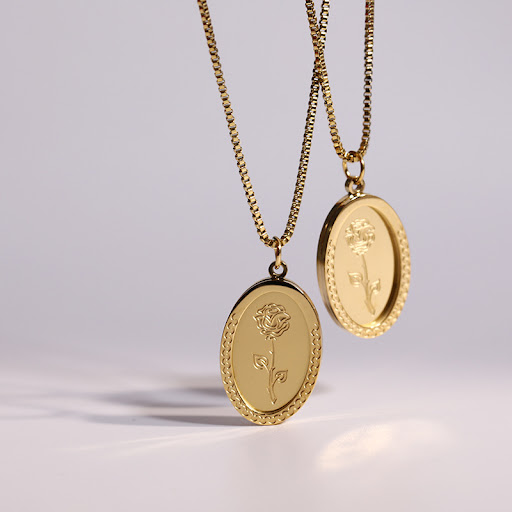 Title 1, Retro French Oval Rose Double-layer Necklace, a...