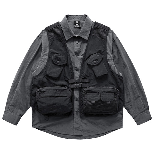 Title 5, Long Sleeve Shirt Multi-pocket Vest Cargo Jacke...