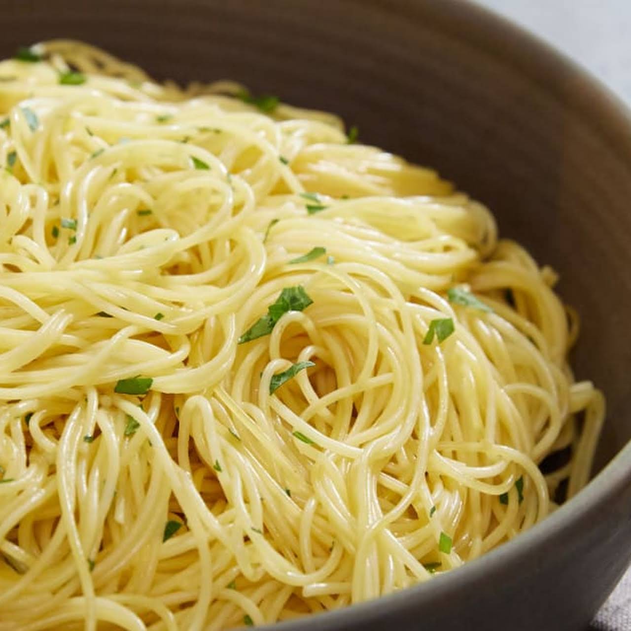 Angel Hair Pasta With Creamy Parmesan Garlic Herb Sauce