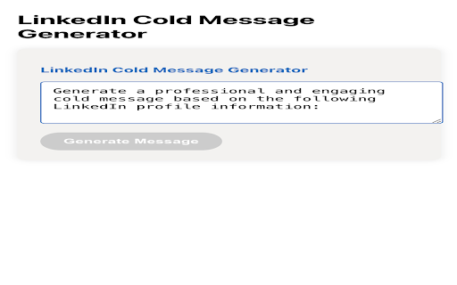 LinkedIn Cold Message Generator