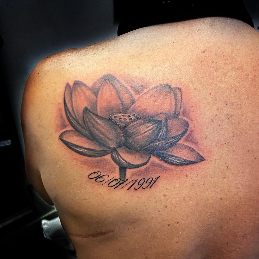 Memorial Lotus Flower Tattoo