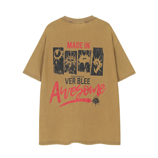 Title 11, High Street Niche Dark Printed Letter Short Sle...