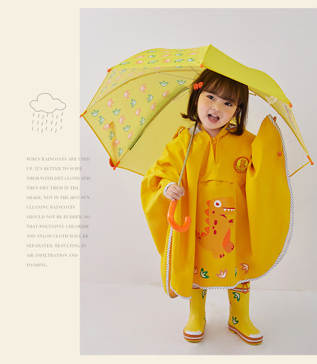 Title 12, Kids Dinosaur Cartoon Raincoat Cape Style, Wate...