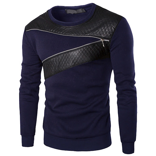Title 4, Mens casual fashion zipper plus size long slee...