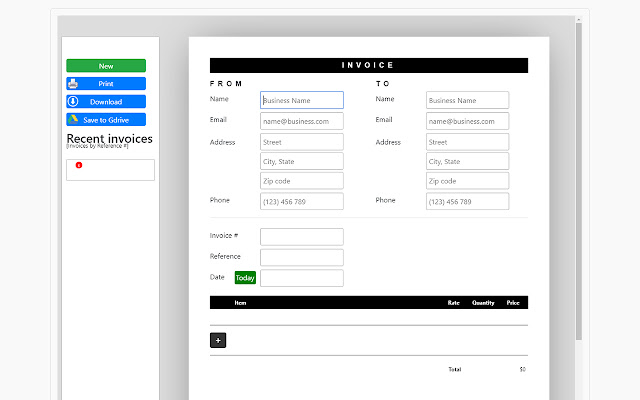 Invoices Maker chrome extension