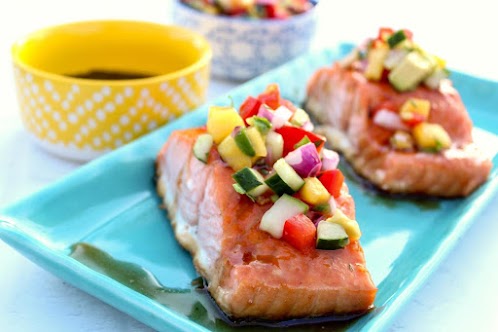 Glazed Salmon With Mango Salsa