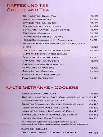 Kaffeehaus menu 