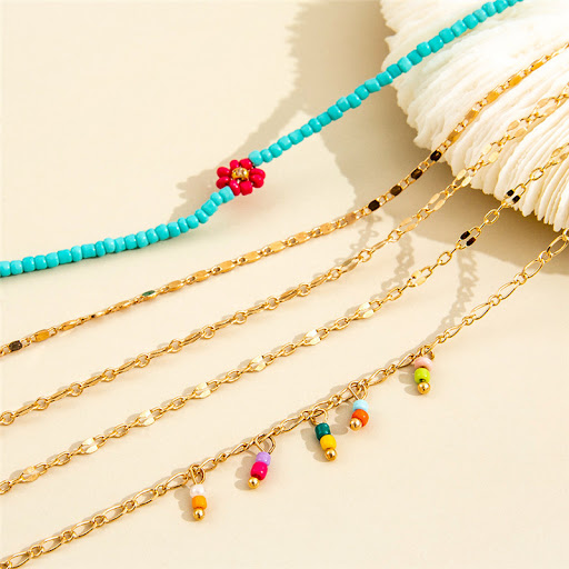 Title 3, Fashion Simple Color Rice Beads Small Red Flowe...