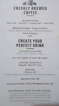 Starbucks menu 1