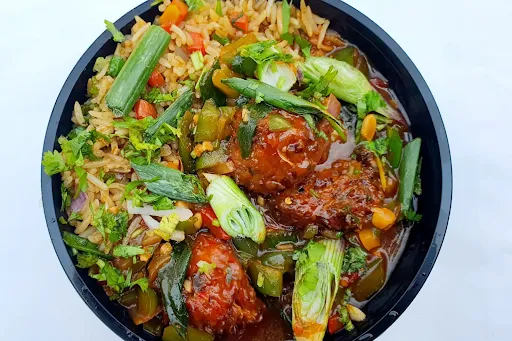 Manchurian Gravy With Rice [1 Bowl]