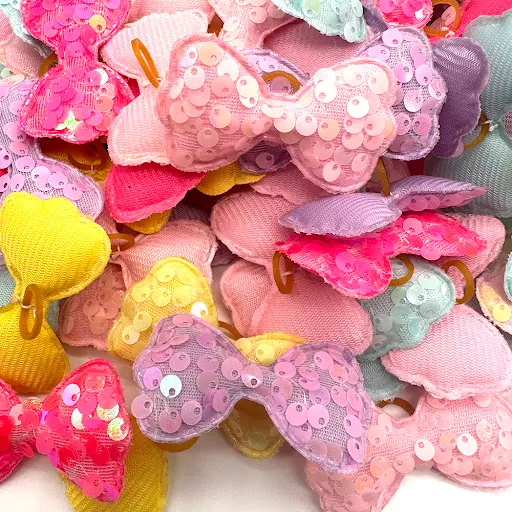 100pcs Small Dog Hair Bows Pet Dog Hair Accessories Bows Cat Bows with Rubber Bands for Small Dogs Yorkshire Hair Decora