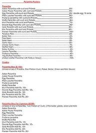 Parantha Factory menu 1