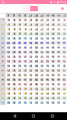 ハングル文字表記一覧 毎日韓国語発音練習pro Androidアプリ Applion