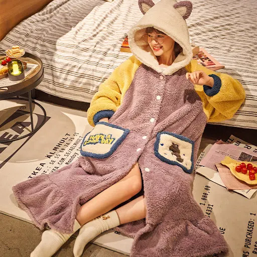 Title 3, Pigiama da donna in pile corallo, spesso e fode...