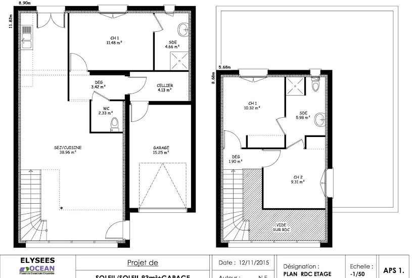  Vente Terrain + Maison - Terrain : 310m² - Maison : 93m² à Villedoux (17230) 