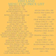 Fish Land menu 1