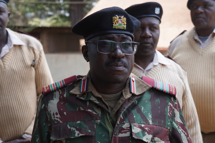 Limuru deputy county commissioner Charles Mukele at a meeting on Tuesday.