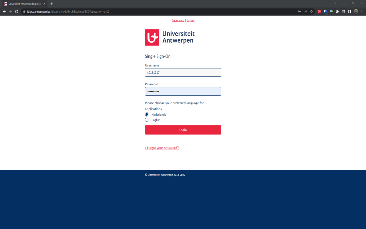 UAntwerpen Login Preview image 4