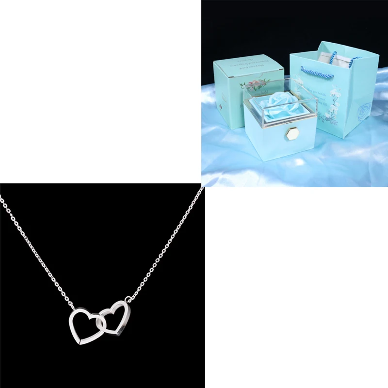 Ketting met dubbele hartjes hanger, een symbool van eeuwige liefde, perfect cadeau voor geliefden en het vieren van romantiek.