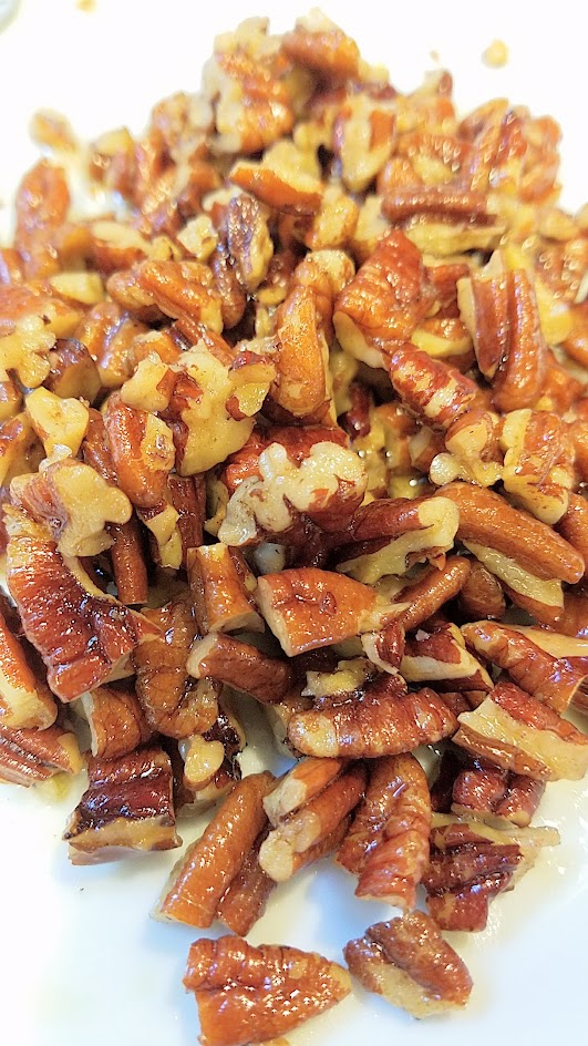 Wild Rice Recipe with Apples and Pecans - the pecans are toasted in butter until golden brown