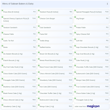 Salwan Bakers & Dairy menu 