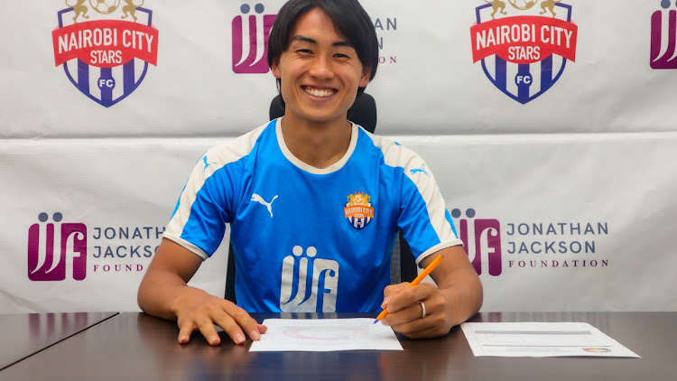 Japanese striker Yuto Kusaba when he signed for Nairobi City Stars