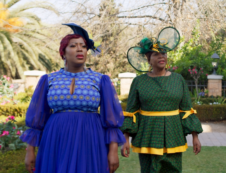 Actresses Rami Chuene and Clementine Mosimane in the 3-part Television series How To Ruin Christmas: The Wedding.