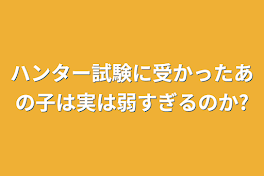 ハンター試験に受かったあの子は実は弱すぎるのか?