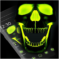 Green Fluorescent Neon Skull Theme