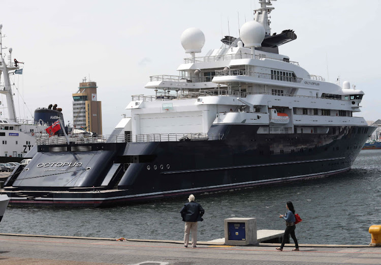 The Port of Cape Town, temporary home of the 126m Octopus owned by the late Microsoft co-founder Paul Allen.