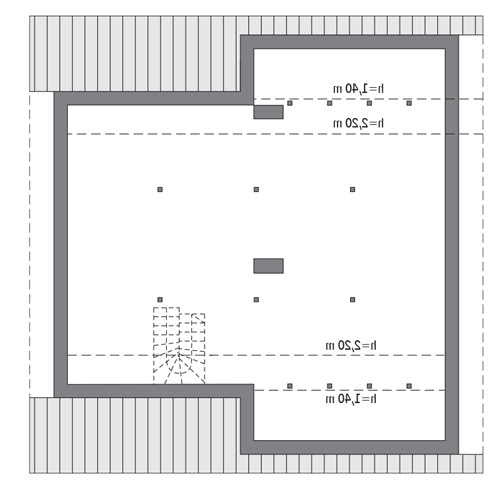 Miarodajny - wariant III - C333c - Rzut poddasza Do indywidualnej adaptacji (97,6 m2 powierzchni użytkowej)