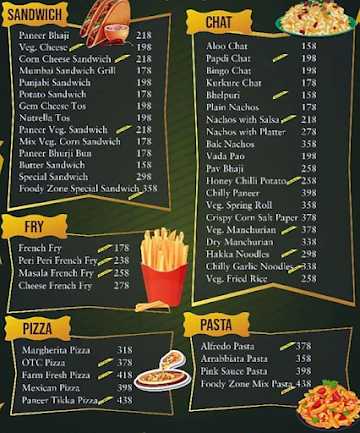 Foody Zone 2.0 menu 