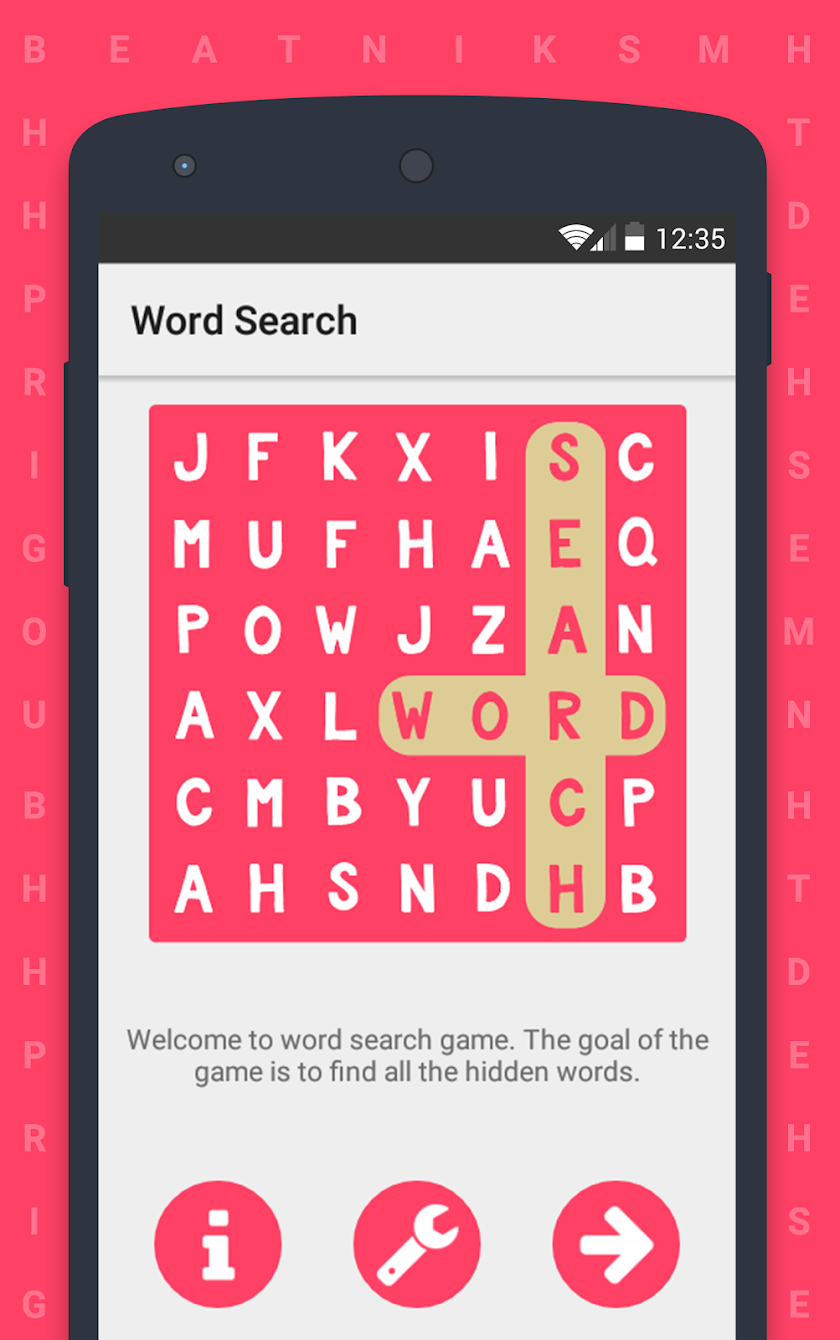 Word Search Game Screen 1