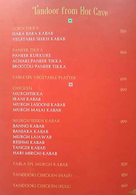 Tabla Hotel menu 8