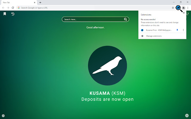 KSM Coin Price Wallpaper New Tab